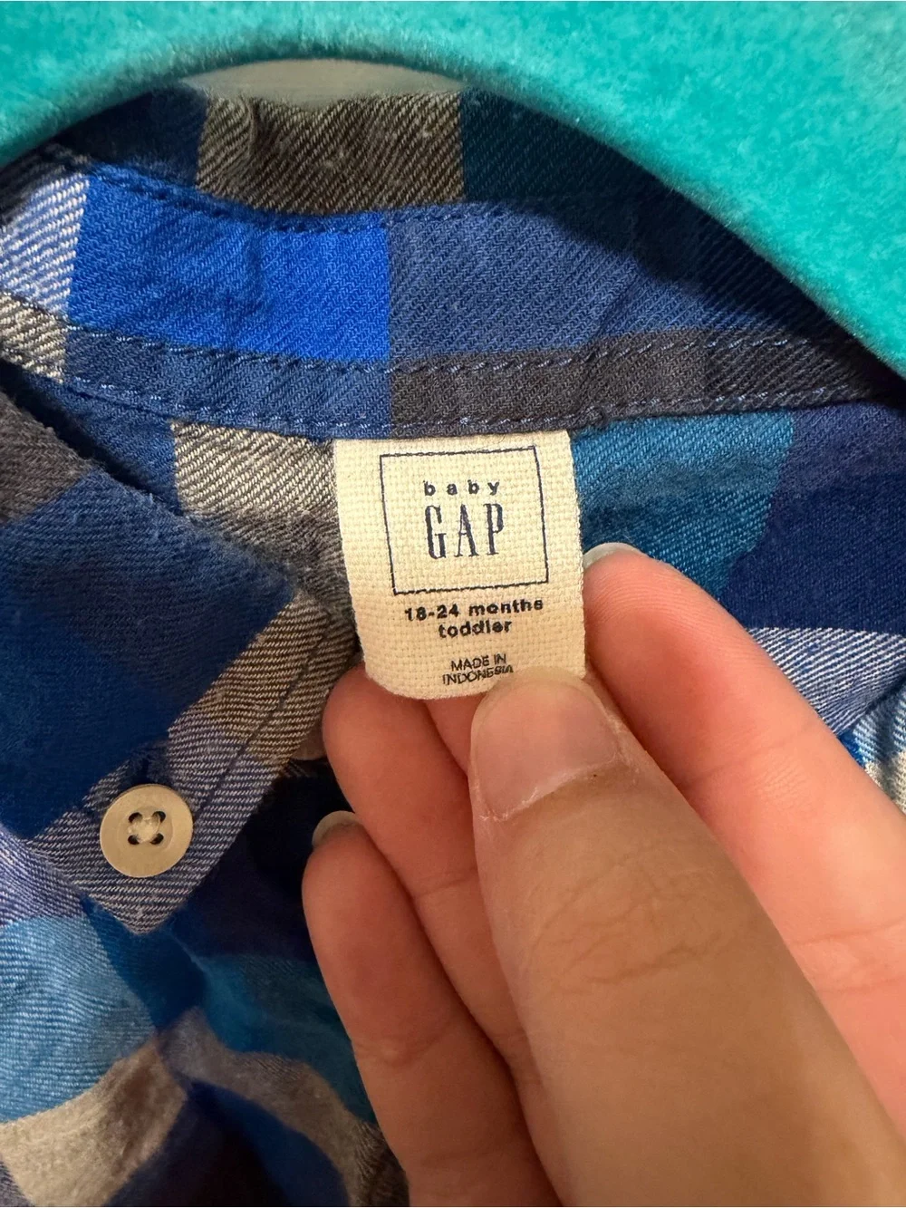 5 FOR $10 BABY BUNDLE - baby GAP Blue Plaid Button-Down Shirt
